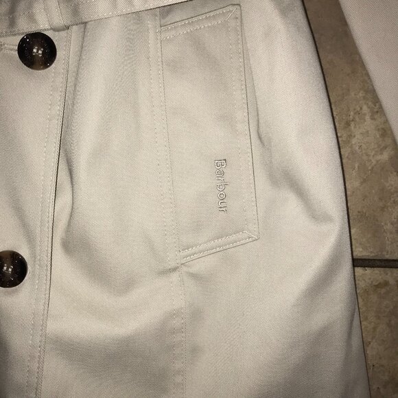 Women's Barbour Short Greta Showerproof Trench Coat Jacket-Size 14 - Picture 7 of 16